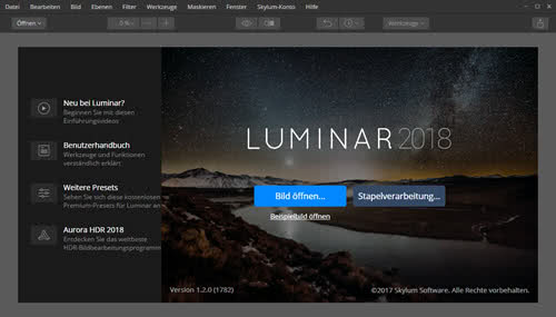 luminar120update-startbildschirm