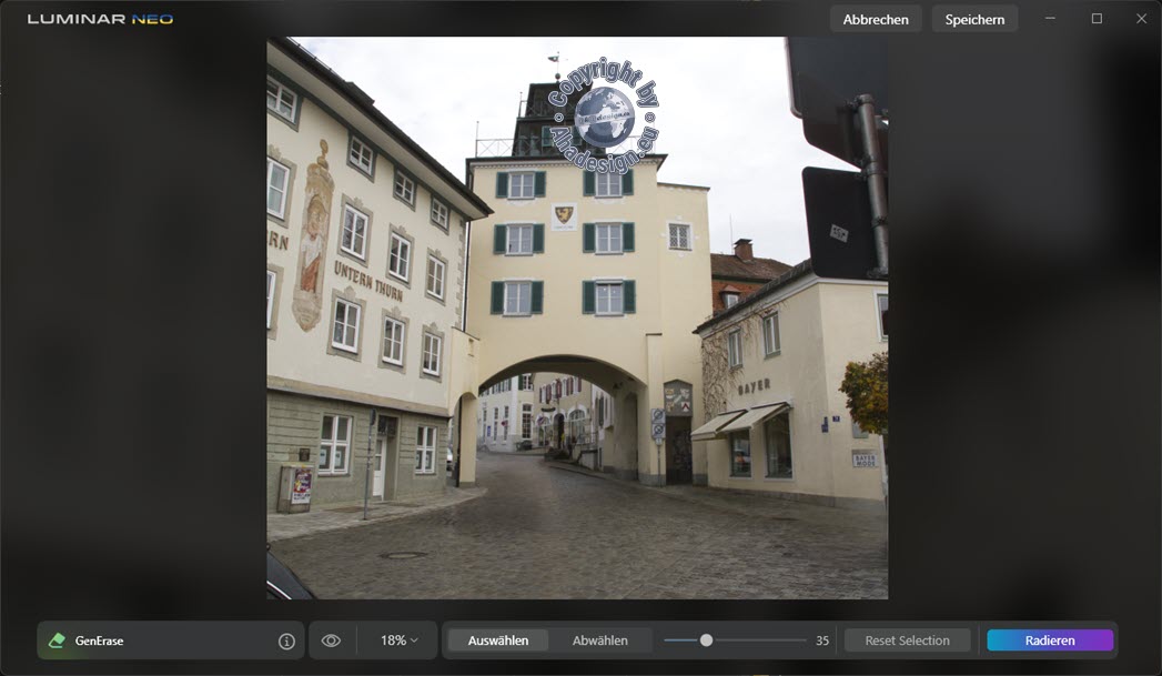 Luminar Neo - GenErase - Ergebnis Auto und Person