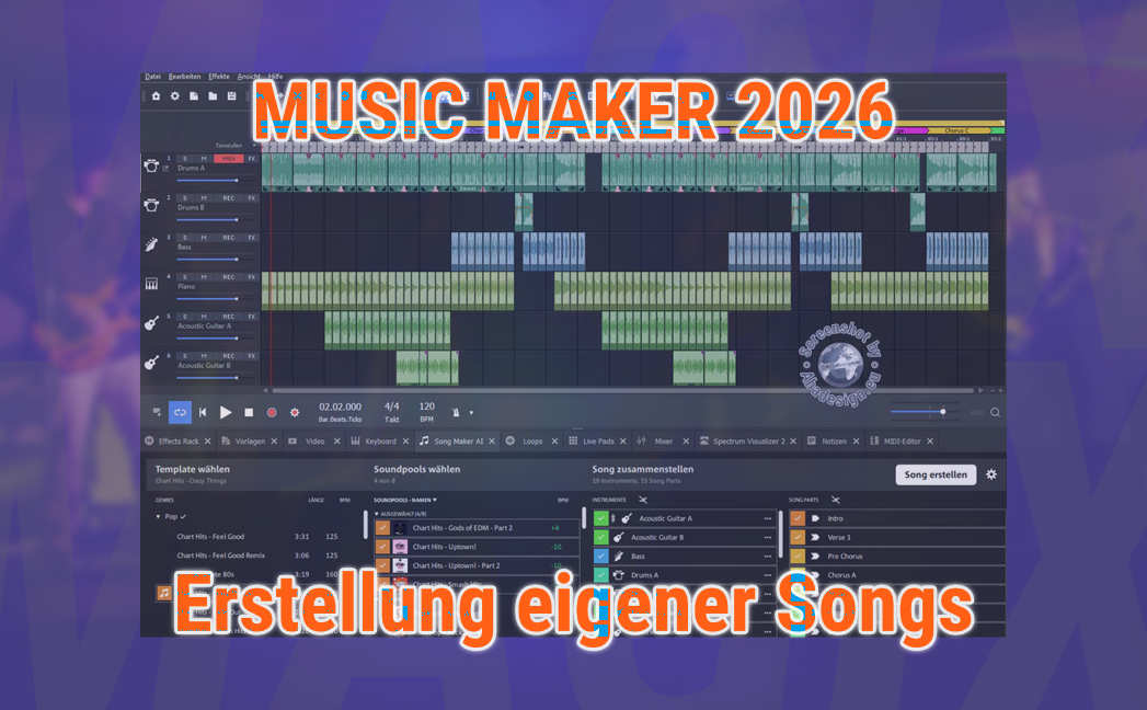 Erstellung eigener Songs mit dem Music Maker 2026