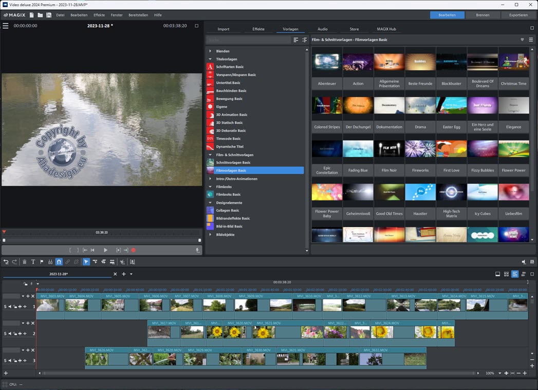 MAGIX Video deluxe 2024 - Filmvorlagen