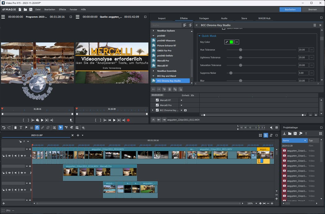 MAGIX Video Pro X15 Videoschnitt