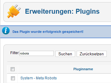 Joomla - Suchfilter