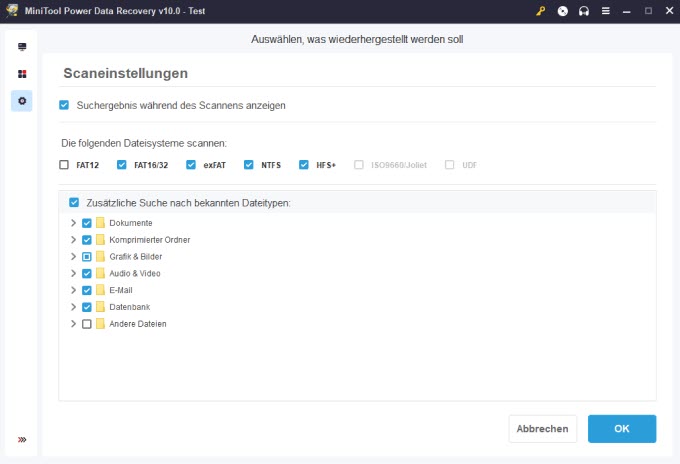 minitool-powerdatarecovery-einstellungen