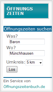Öffnungszeiten Modul