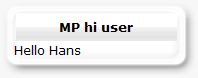MP Hi User - Joomla Frontpage