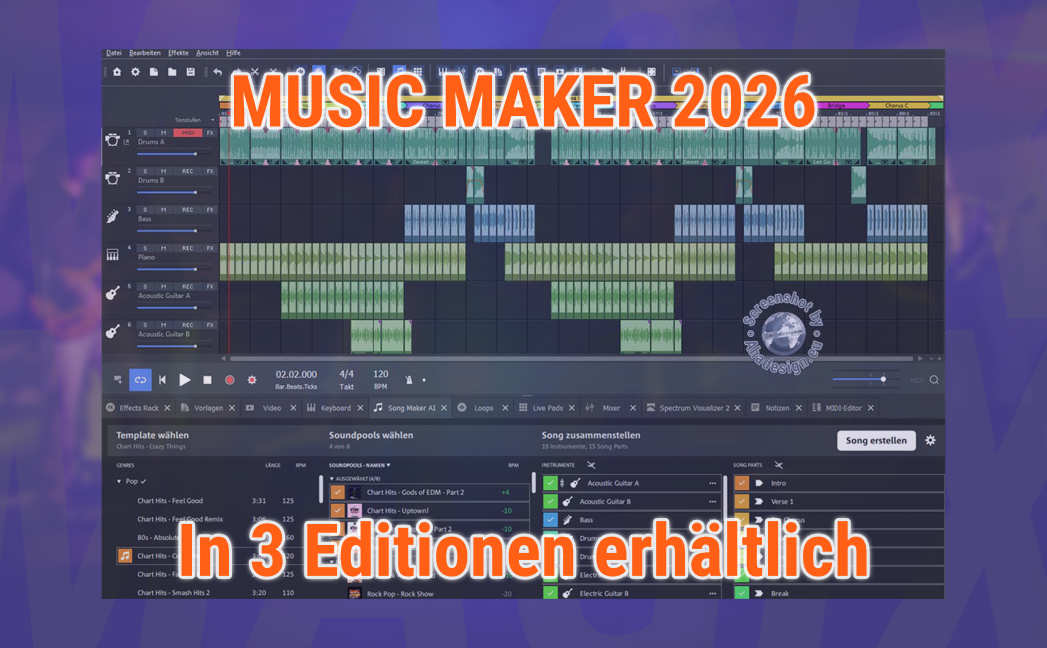 Magix Music Maker 2026 in drei Editionen erhältlich