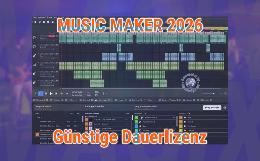 Günstige Dauerlizenz für Editionen des Music Maker 2026
