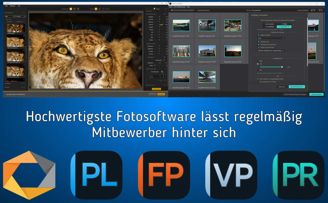 Hochwertigste Fotosoftware, die regelmäßig Mitbewerber hinter sich lässt