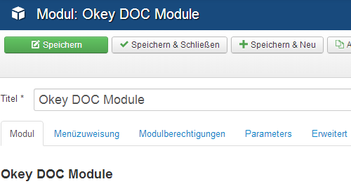 Okey DOC - Modulkonfiguration