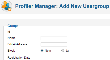 Profiler - Neue User Gruppe