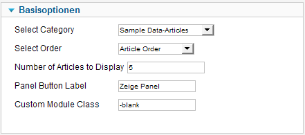 QPanel - Basisoptionen