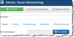 Joomla Menueeintrag