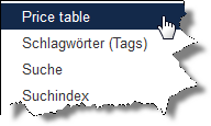 Pricetable Komponentenmenue