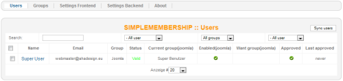 Simple Membership - Komponente