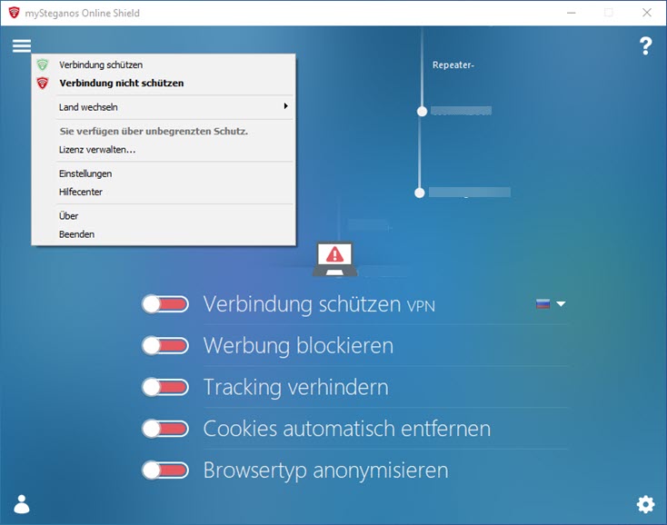steganos-onlineshield-vpn-menue
