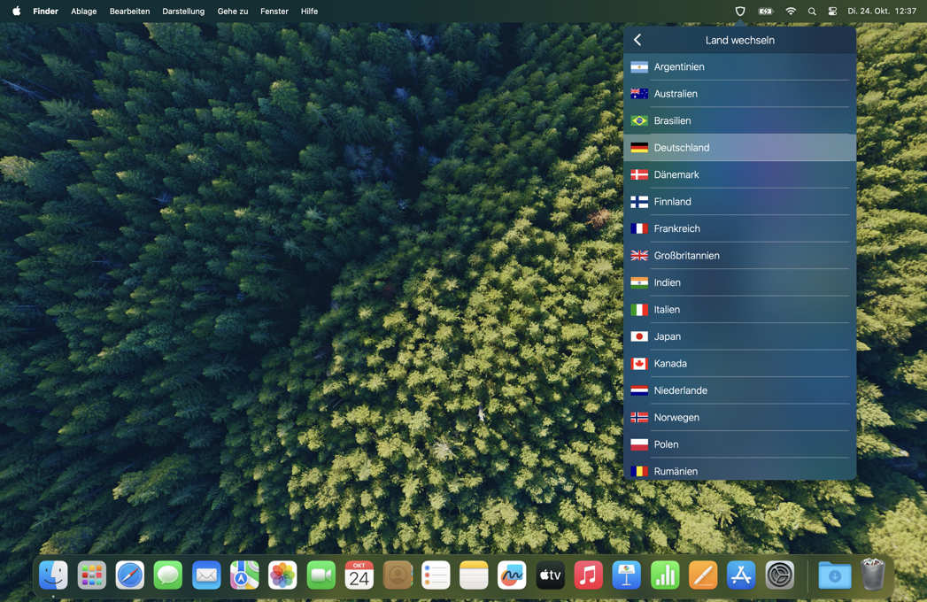 VPN Land wechseln