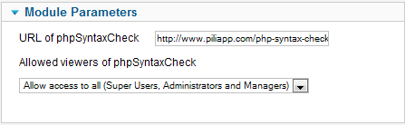 Parameter - phpSyntaxCheck