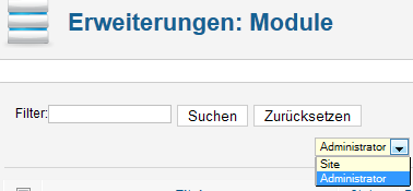 Filter Admin-Module