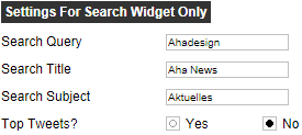 Twitter Widget - Search