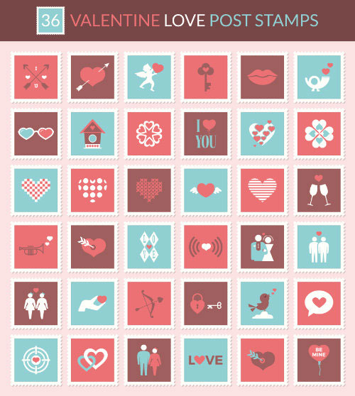 valentine-love-post-stamp-icons-vorschau