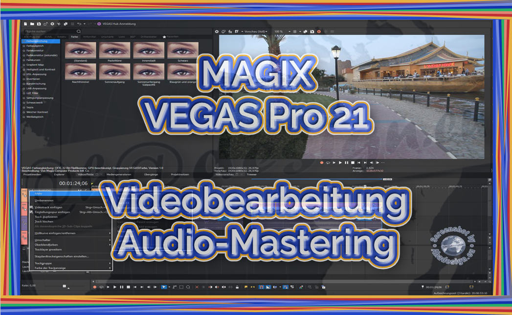 Umfassende Videobearbeitung sowie Audio-Mastering mit VEGAS Pro 21