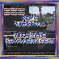 VEGAS Pro Videoschnitt + ActionVFX Pro X & Action Pack 2