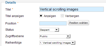 Vertical Scrolling Images - Details