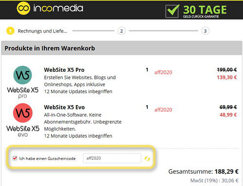 websitex5-warenkorb