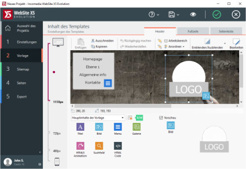 websitex5-evolution-templateinhalt