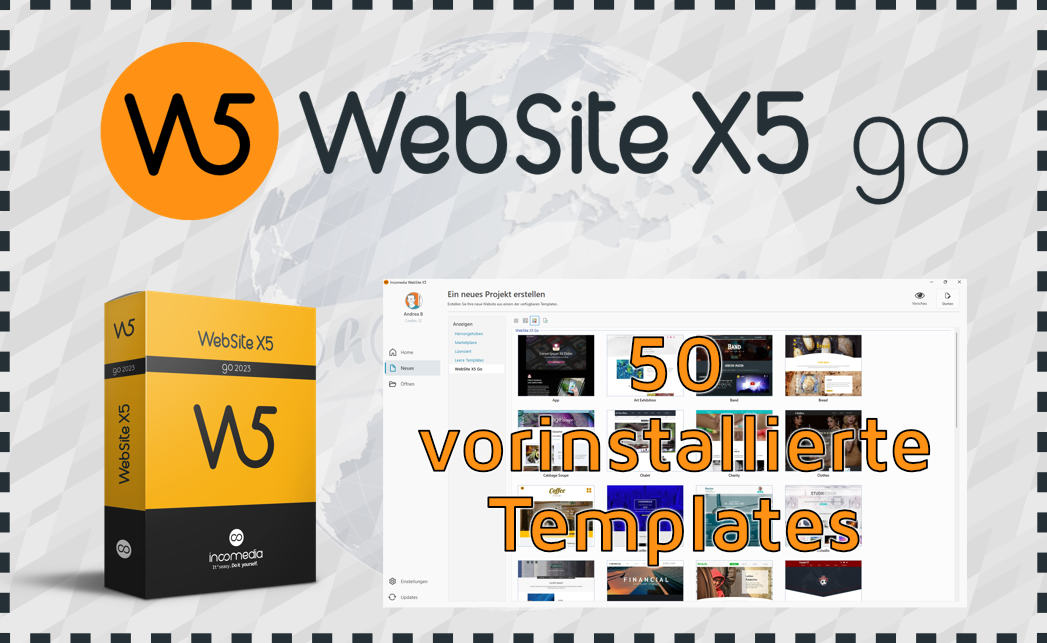 50 vorinstallierte Templates + intuitiver Drag & Drop-Builder