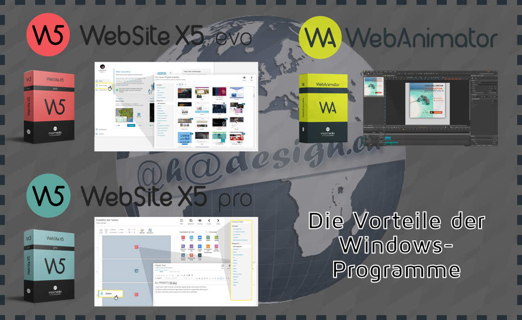 Die Vorteile der Windows-Programme WebSite X5 Evo & Pro