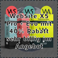 WebSite X5 Pro + Evo mit 40% Rabatt sehr billig im Angebot