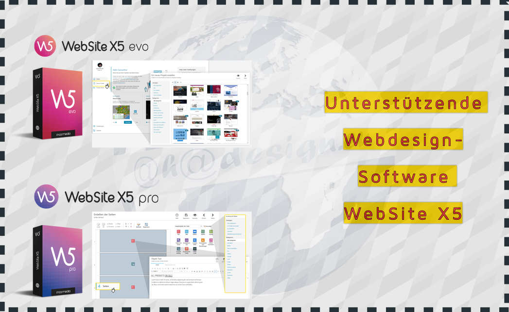 Unterstützende Webdesign-Software WebSite X5