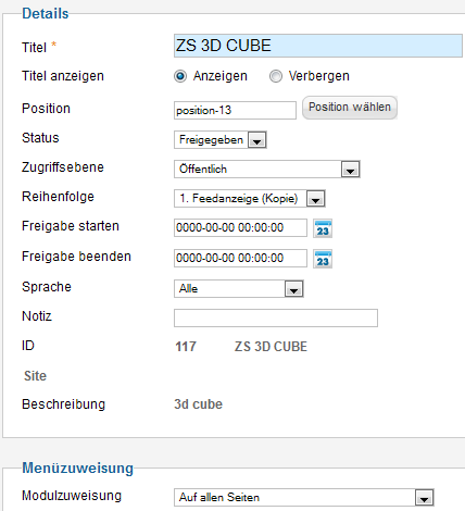 ZS 3D Cube - Details