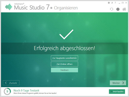 ashampoo-musicstudio7-organisieren-abgeschlossen