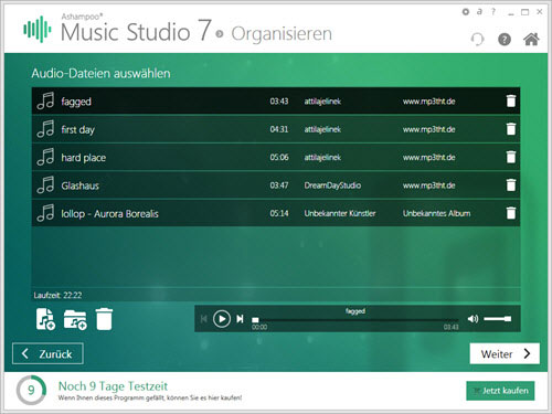 ashampoo-musicstudio7-organisieren-importiert