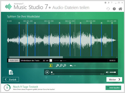ashampoo-musicstudio7-splitten