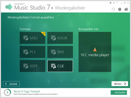 ashampoo-musicstudio7-wiedergabeliste-format