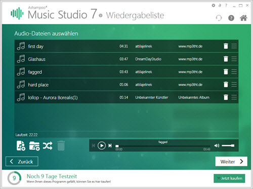 ashampoo-musicstudio7-wiedergabeliste