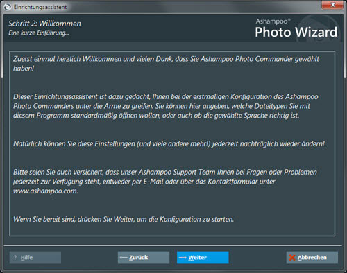 photocommander15-einrichtungs-assistent-willkommen