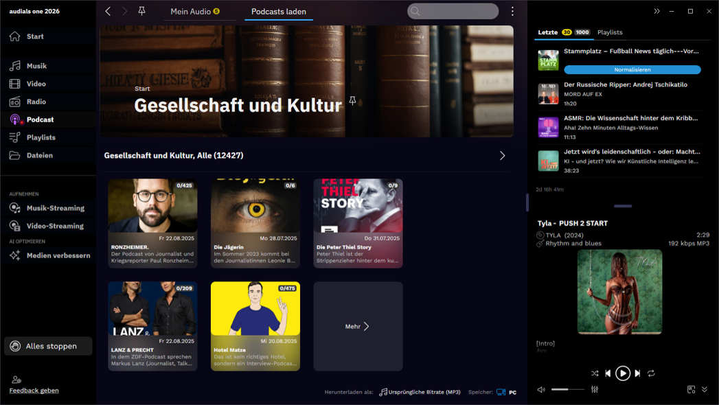 Systemvoraussetzungen für Audials One 2026 und unterstützte Sprachen
