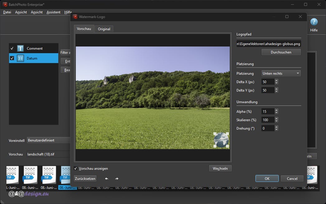 BatchPhoto - Filter - Wasserzeichenlogo