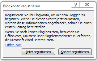 Word Blogkonto registrieren