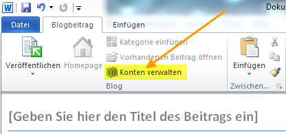 Word Konten verwalten