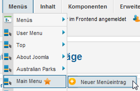 Joomla - Menüs