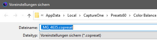 co-farbbalance-preset-speichern