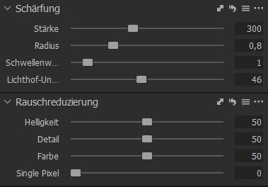 captureone-stile-schaerfung-rauschreduzierung