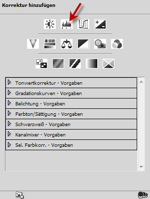 Photoshop - Korrekturenpalette