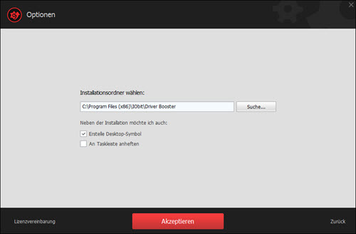 driverbooster-installation-optionen