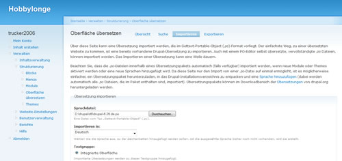Drupal - Oberfläche übersetzen